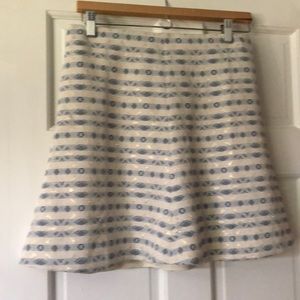 J Crew blue/gold print miniskirt sz 6